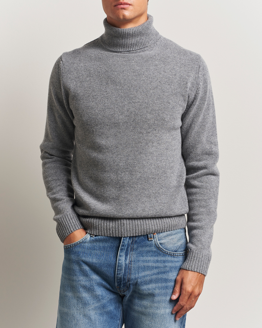 Herre | Gensere | Stenströms | Brushed Merino Rollneck Grey
