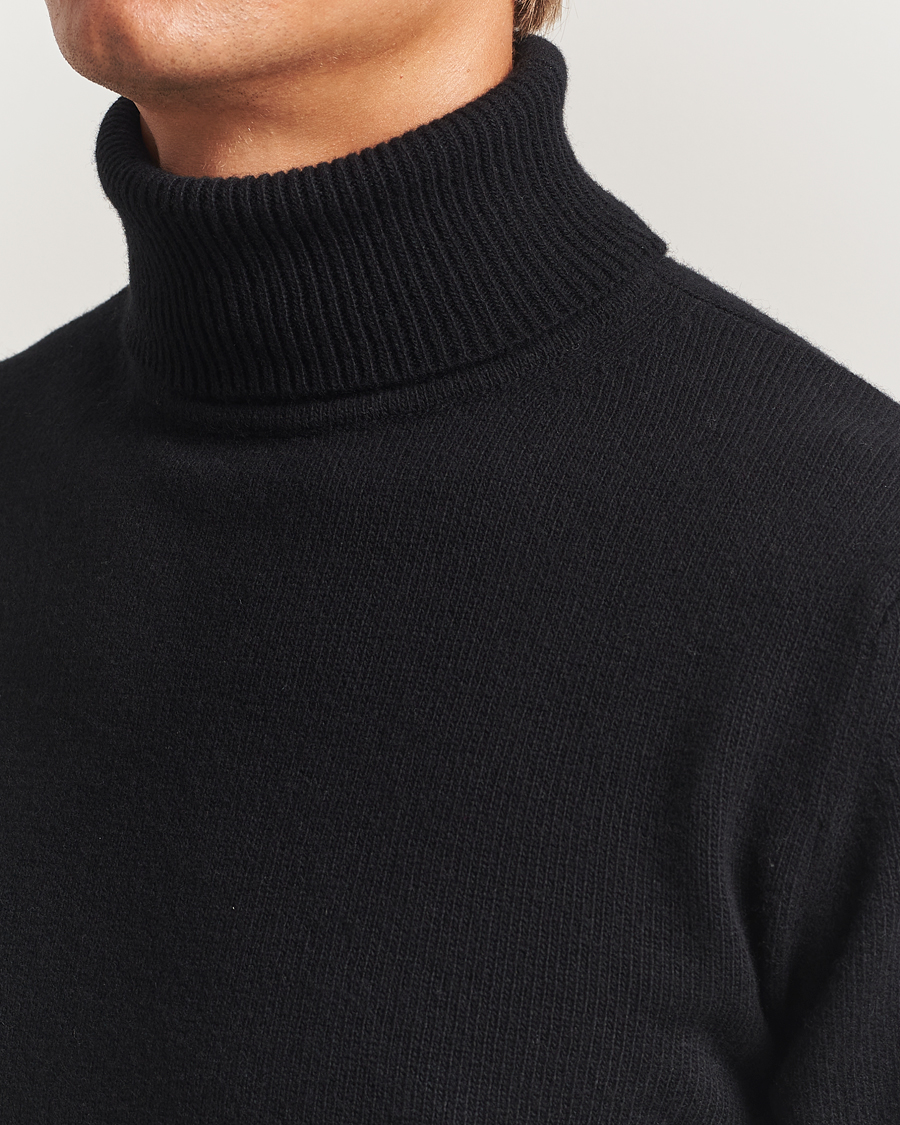 Herre | Gensere | Stenströms | Brushed Merino Rollneck Black