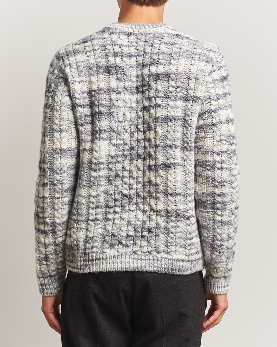 Herre | Gensere | Stenströms | Alpacka Cable Knitted Crew Neck Grey