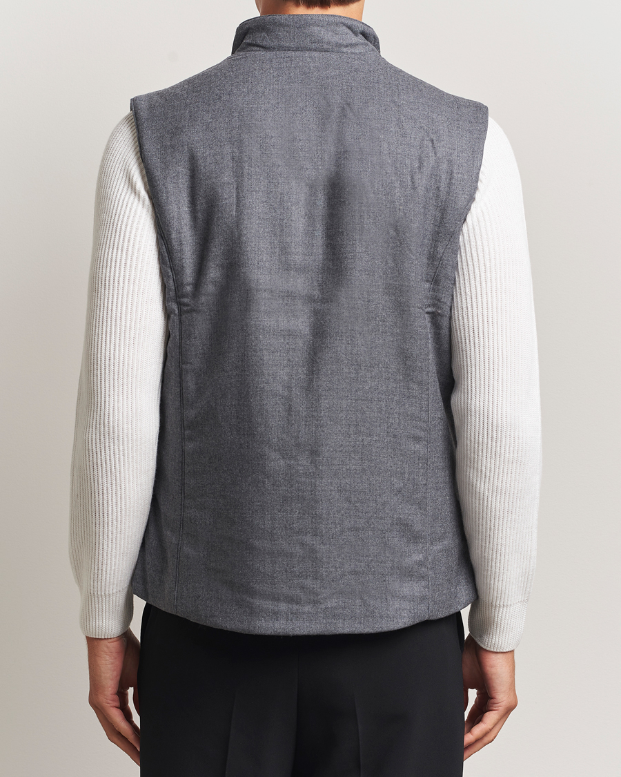 Herre | Vester | Stenströms | Wool Alcantara Detail Light Padded Vest Grey