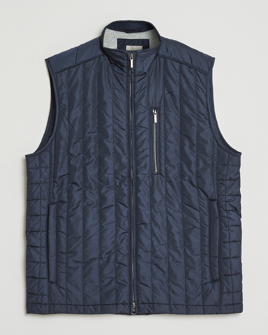 Herre | Vester | Stenströms | Nylon Quilted Light Padded Vest Navy