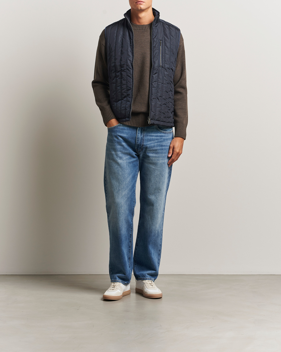 Herre | Vester | Stenströms | Nylon Quilted Light Padded Vest Navy