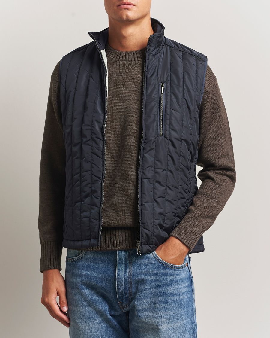 Herre | Vester | Stenströms | Nylon Quilted Light Padded Vest Navy