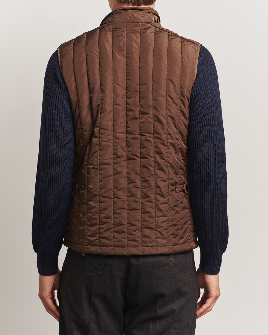 Herre | Vester | Stenströms | Nylon Quilted Light Padded Vest Brown