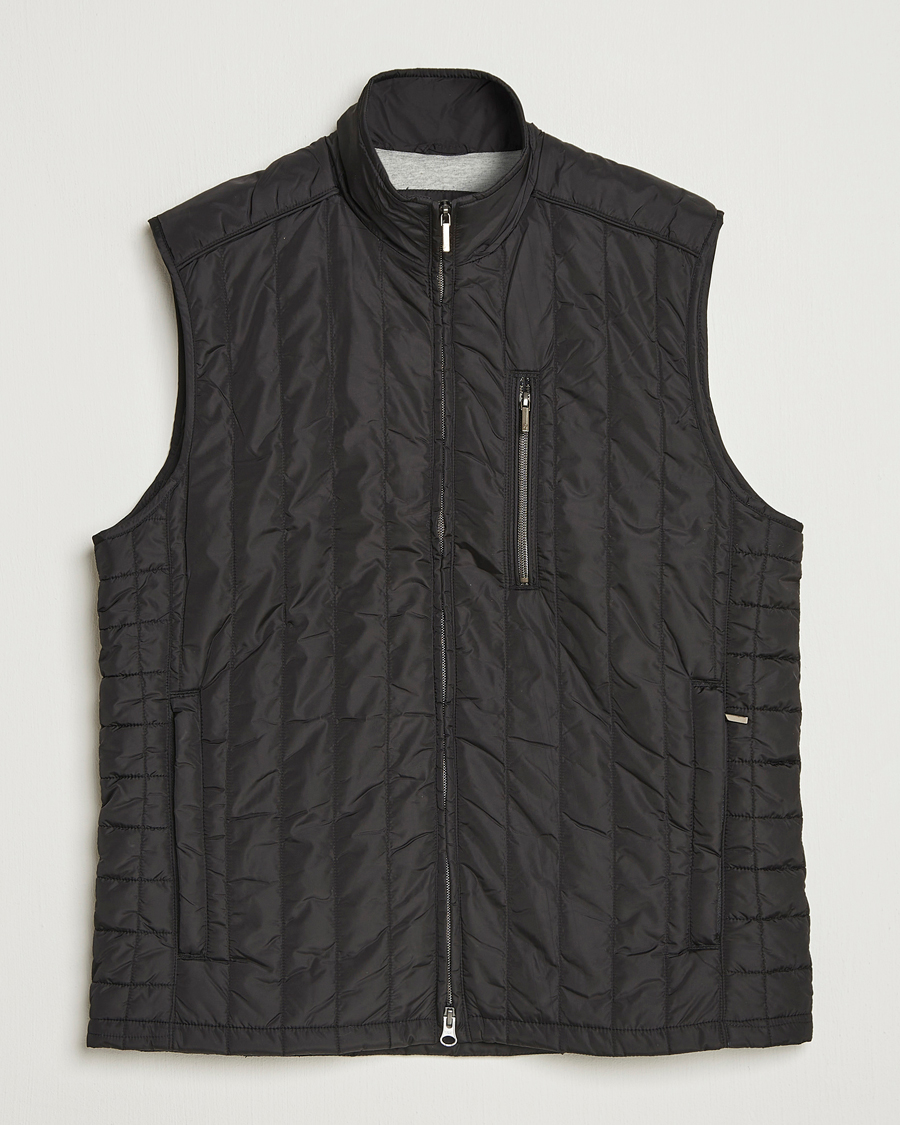 Herre | Vester | Stenströms | Nylon Quilted Light Padded Vest Black