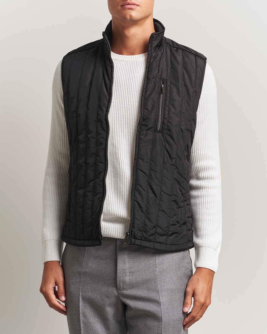 Herre | Vester | Stenströms | Nylon Quilted Light Padded Vest Black