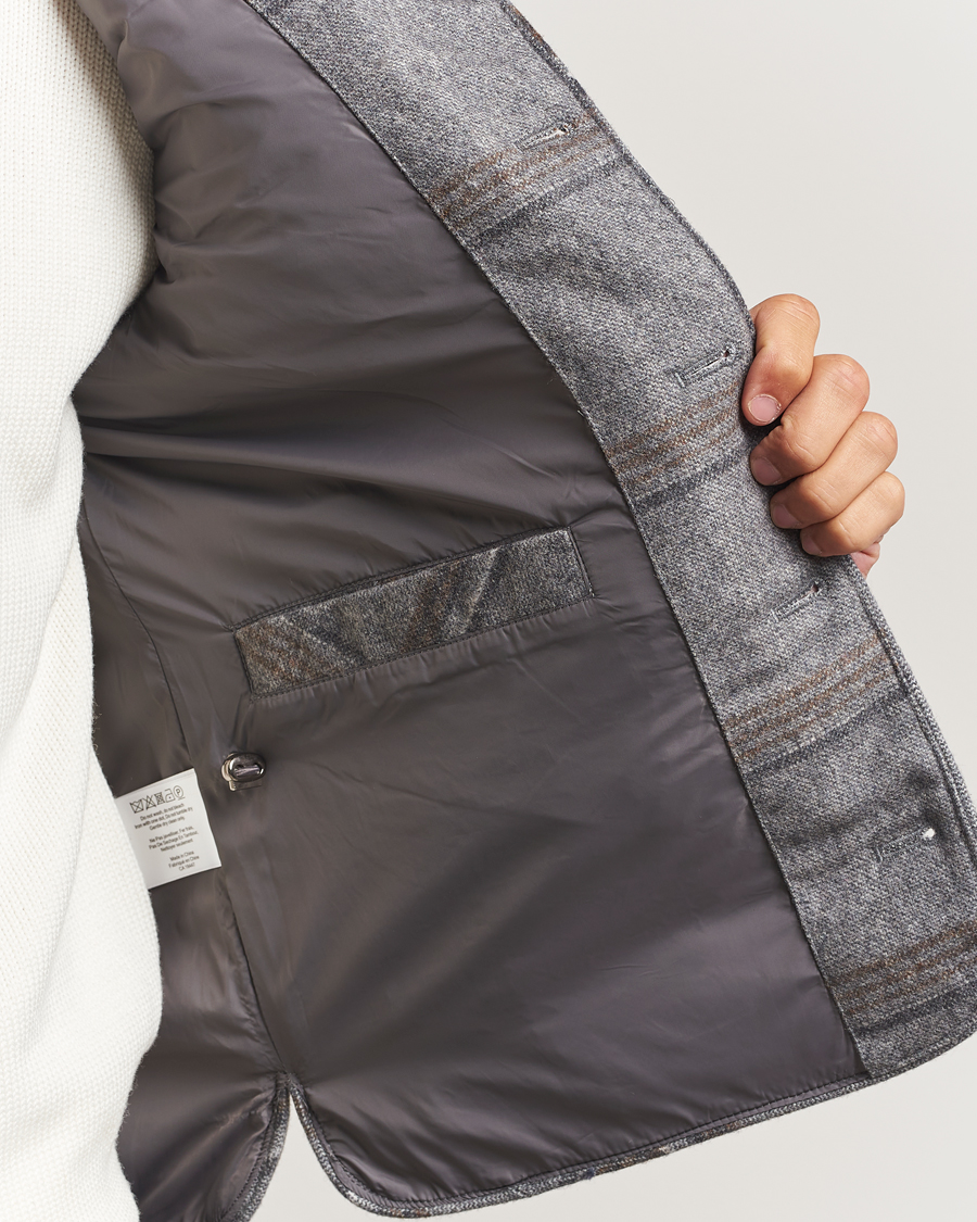 Herre | Vester | Stenströms | Check Wool Padded Vest Grey