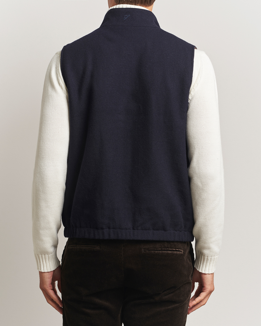 Herre | Vester | Stenströms | Reversible Wool Vest Navy