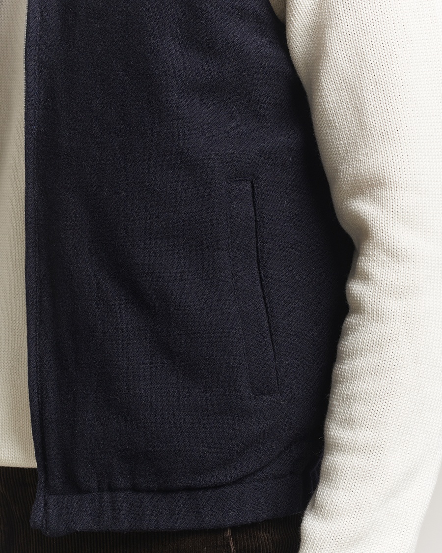 Herre | Vester | Stenströms | Reversible Wool Vest Navy