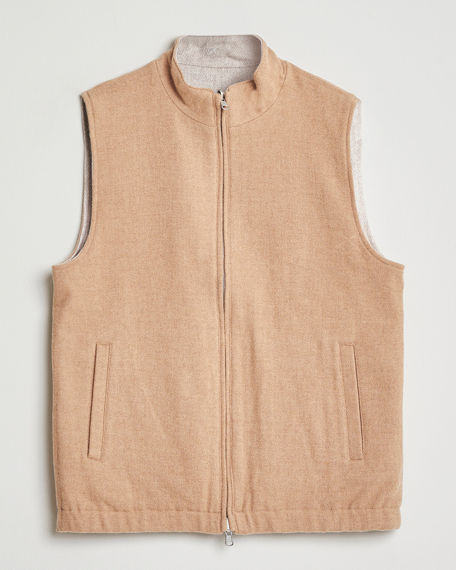 Herre | Vester | Stenströms | Reversible Wool Vest Beige