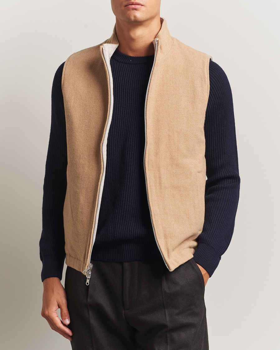 Herre | Vester | Stenströms | Reversible Wool Vest Beige