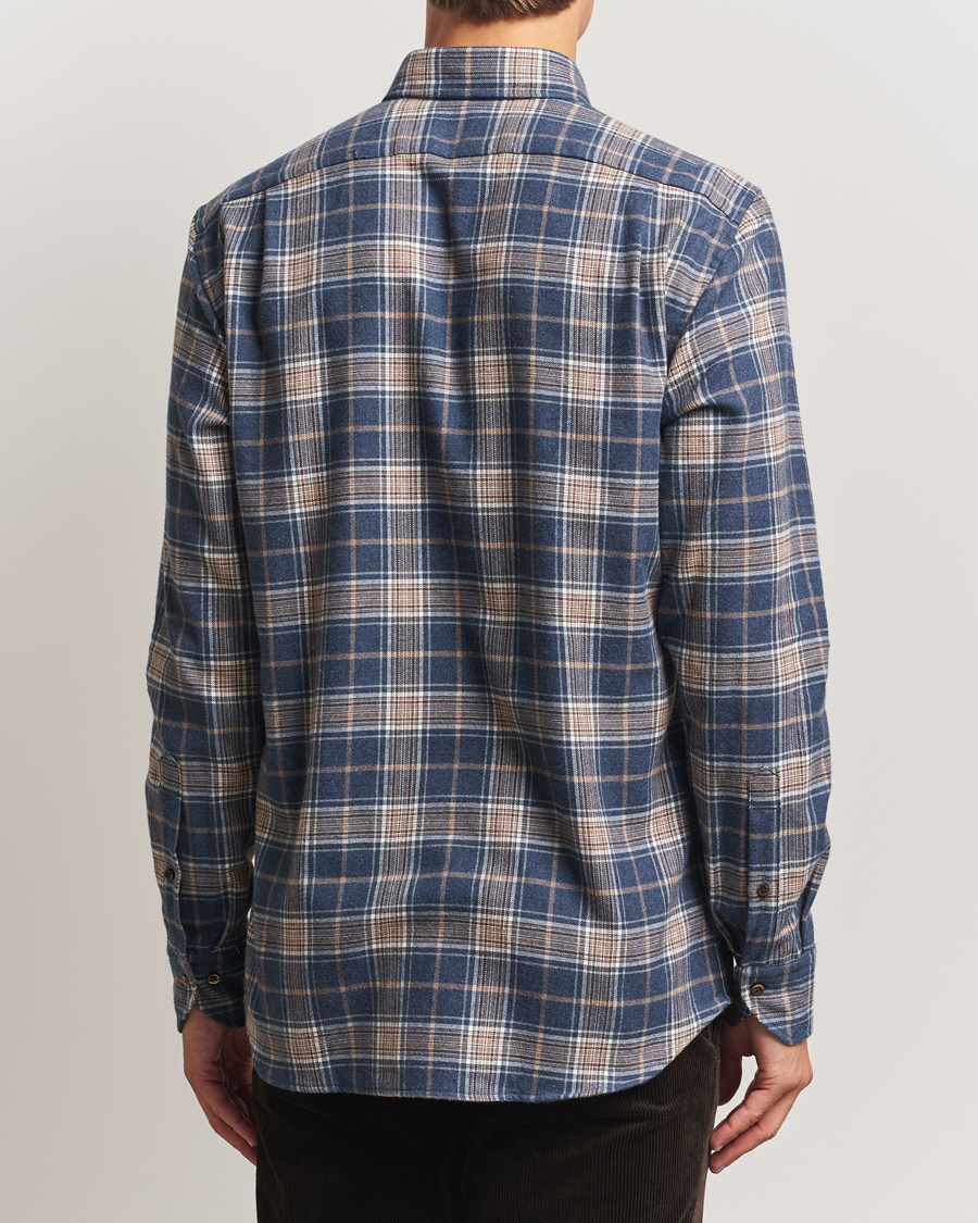 Herre | Skjorter | Stenströms | Regular Fit Multi Check Flannel Shirt Blue/Brown
