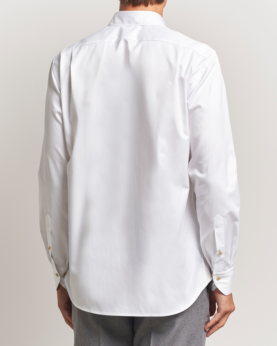 Herre | Skjorter | Stenströms | Regular Fit Cotton Twill Contrast Shirt White