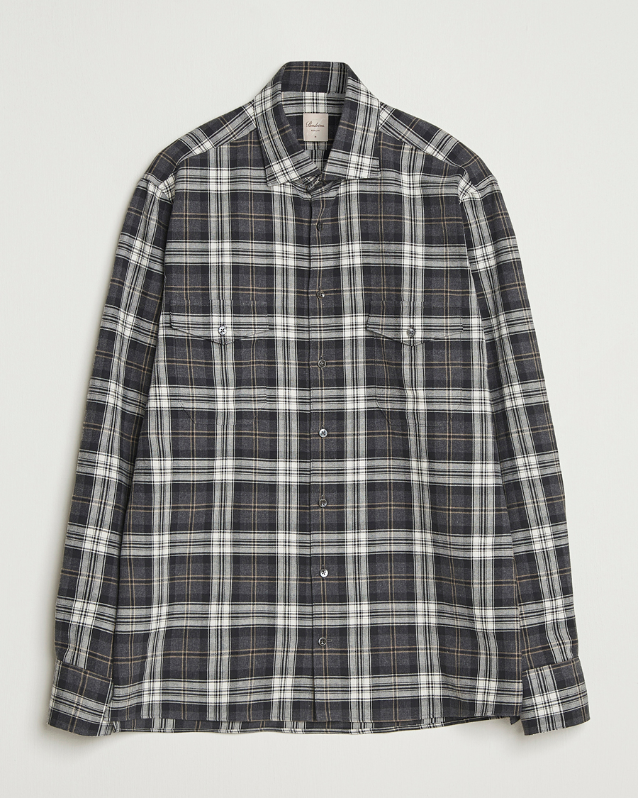Herre | Skjorter | Stenströms | Regular Fit Checked Pocket Shirt Grey