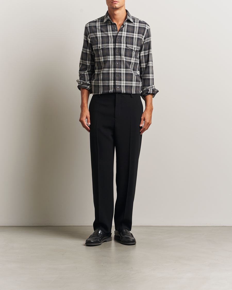 Herre | Skjorter | Stenströms | Regular Fit Checked Pocket Shirt Grey