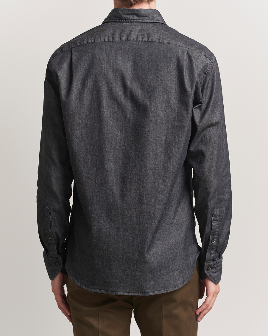Herre | Skjorter | Stenströms | Regular Fit Garment Washed Denim Shirt Black