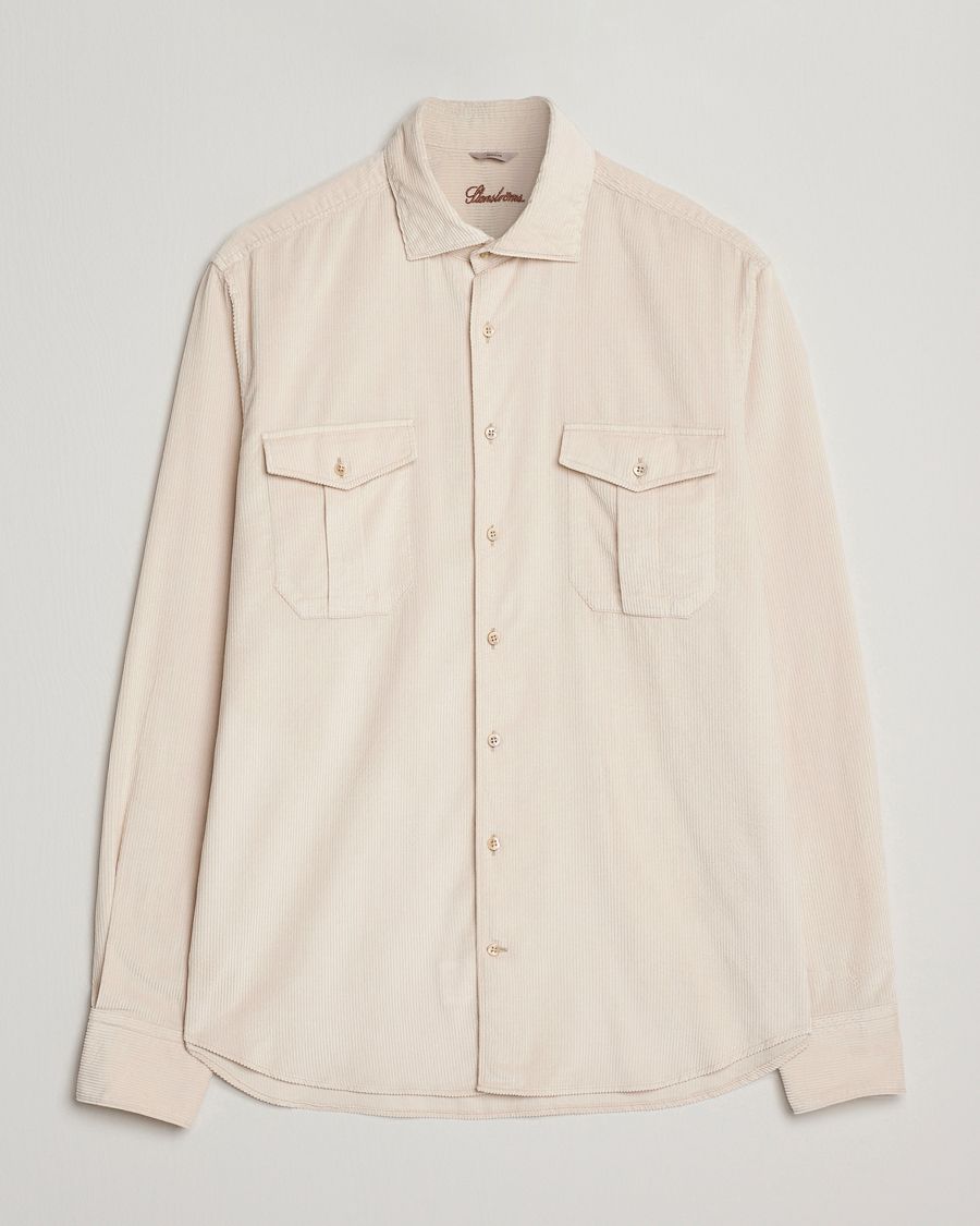 Herre | Skjorter | Stenströms | Regular Fit Cord Pocket Shirt Beige