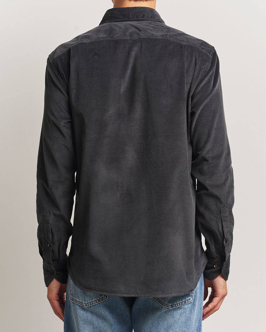 Herre | Skjorter | Stenströms | Regular Fit Cord Pocket Shirt Dark Green