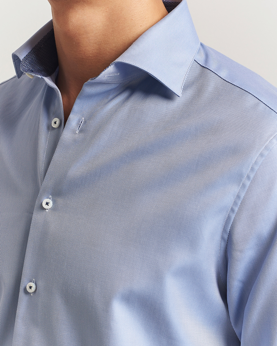 Herre | Skjorter | Stenströms | Regular Fit Superior Twill Contrast Shirt Blue