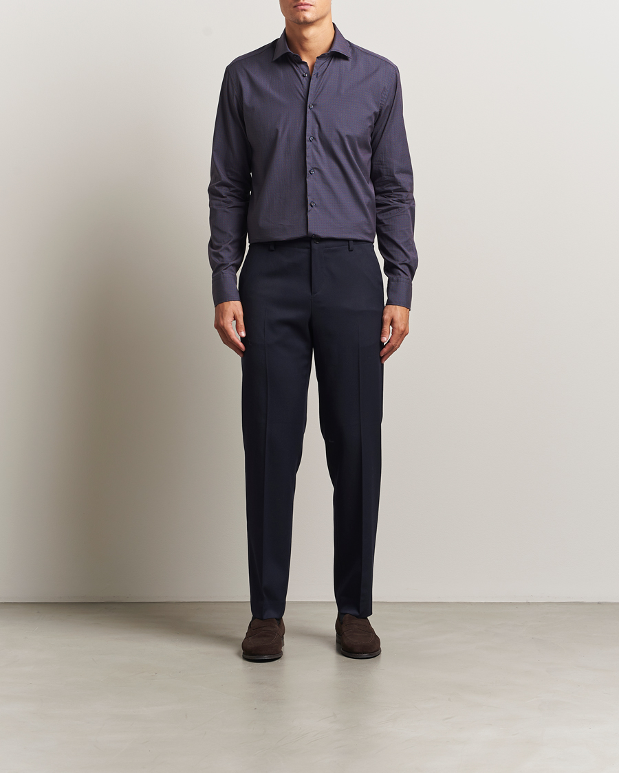 Herre | Skjorter | Stenströms | Regular Fit Cotton Printed Shirt Blue