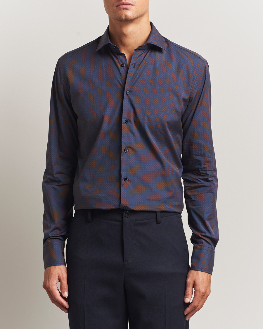 Herre | Skjorter | Stenströms | Regular Fit Cotton Printed Shirt Blue