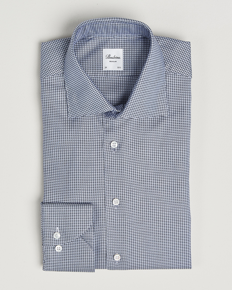 Herre | Skjorter | Stenströms | Regular Fit Woven Structure Shirt Blue