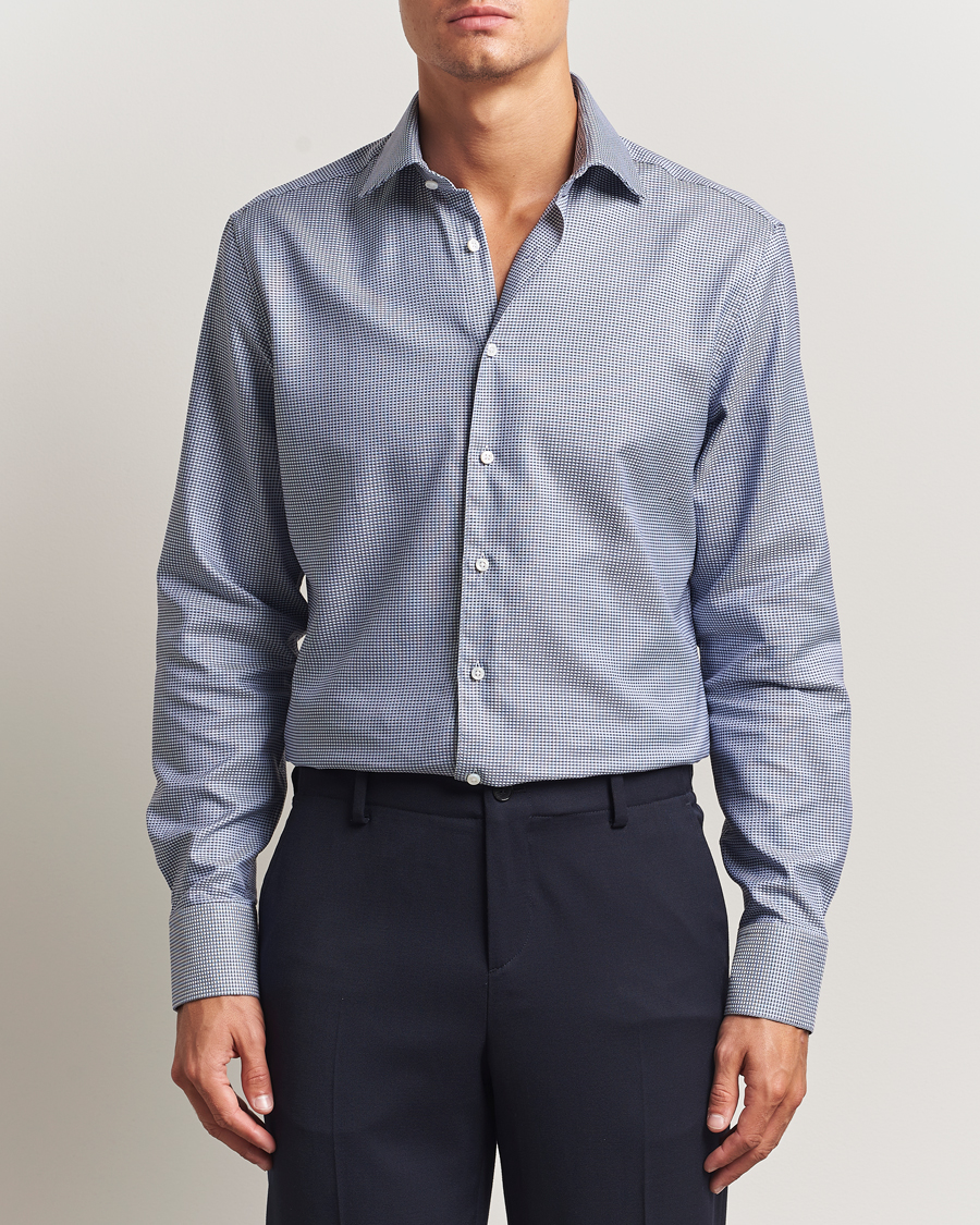 Herre | Skjorter | Stenströms | Regular Fit Woven Structure Shirt Blue