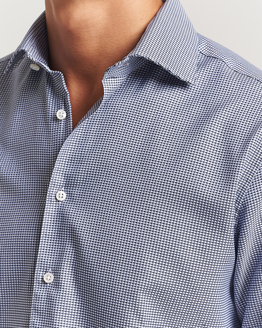 Herre | Skjorter | Stenströms | Regular Fit Woven Structure Shirt Blue