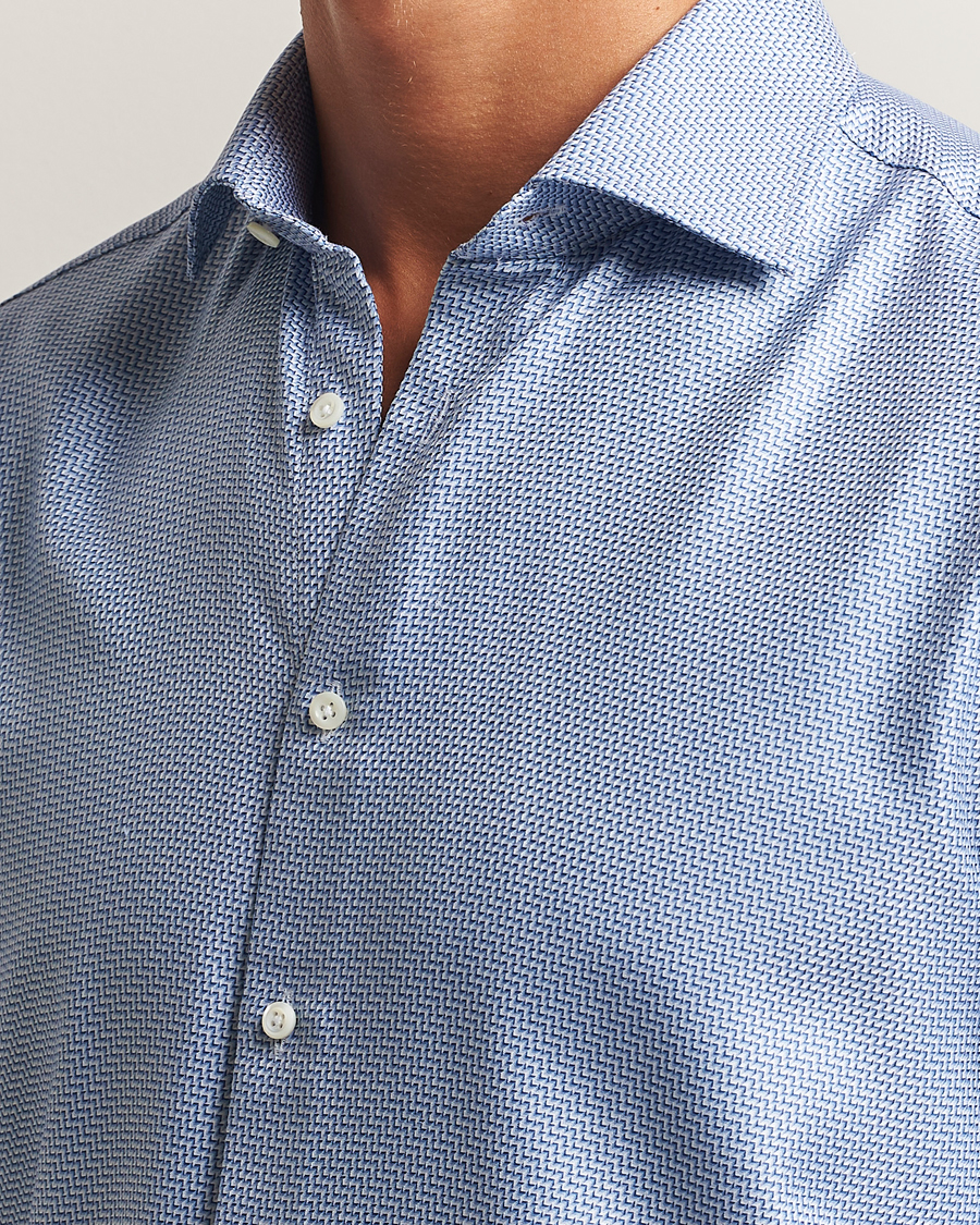 Herre | Skjorter | Stenströms | Regular Fit Diagonal Cut Away Shirt Blue