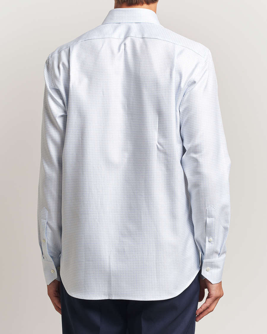 Herre | Skjorter | Stenströms | Regular Fit Diagonal Check Shirt Light Blue
