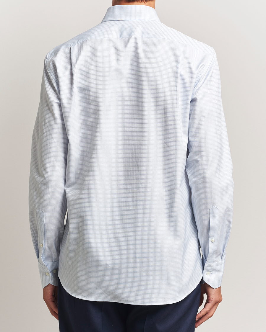 Herre | Skjorter | Stenströms | Regular Fit Small Check Cut Away Shirt White