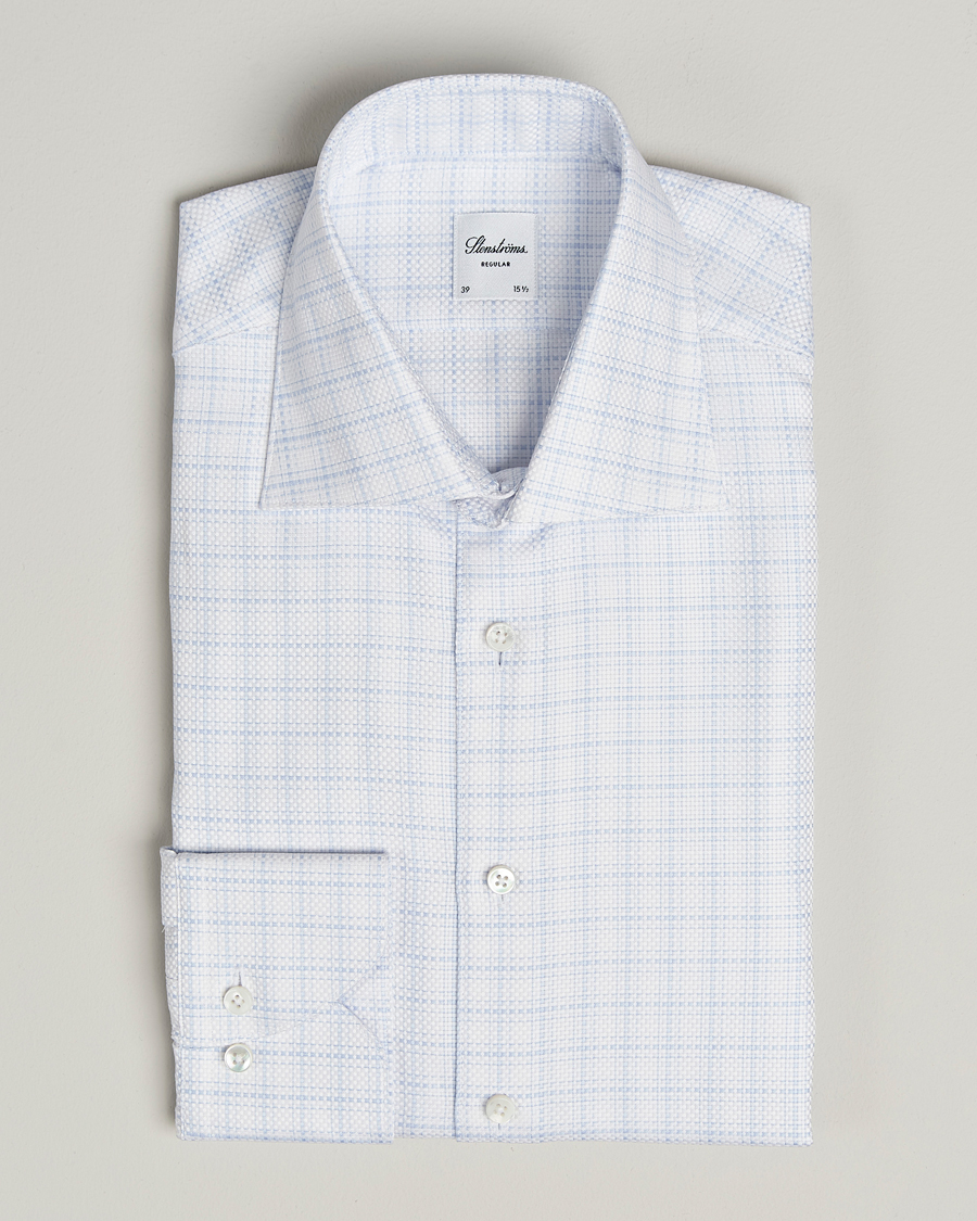 Herre | Skjorter | Stenströms | Regular Fit Structure Cut Away Shirt White