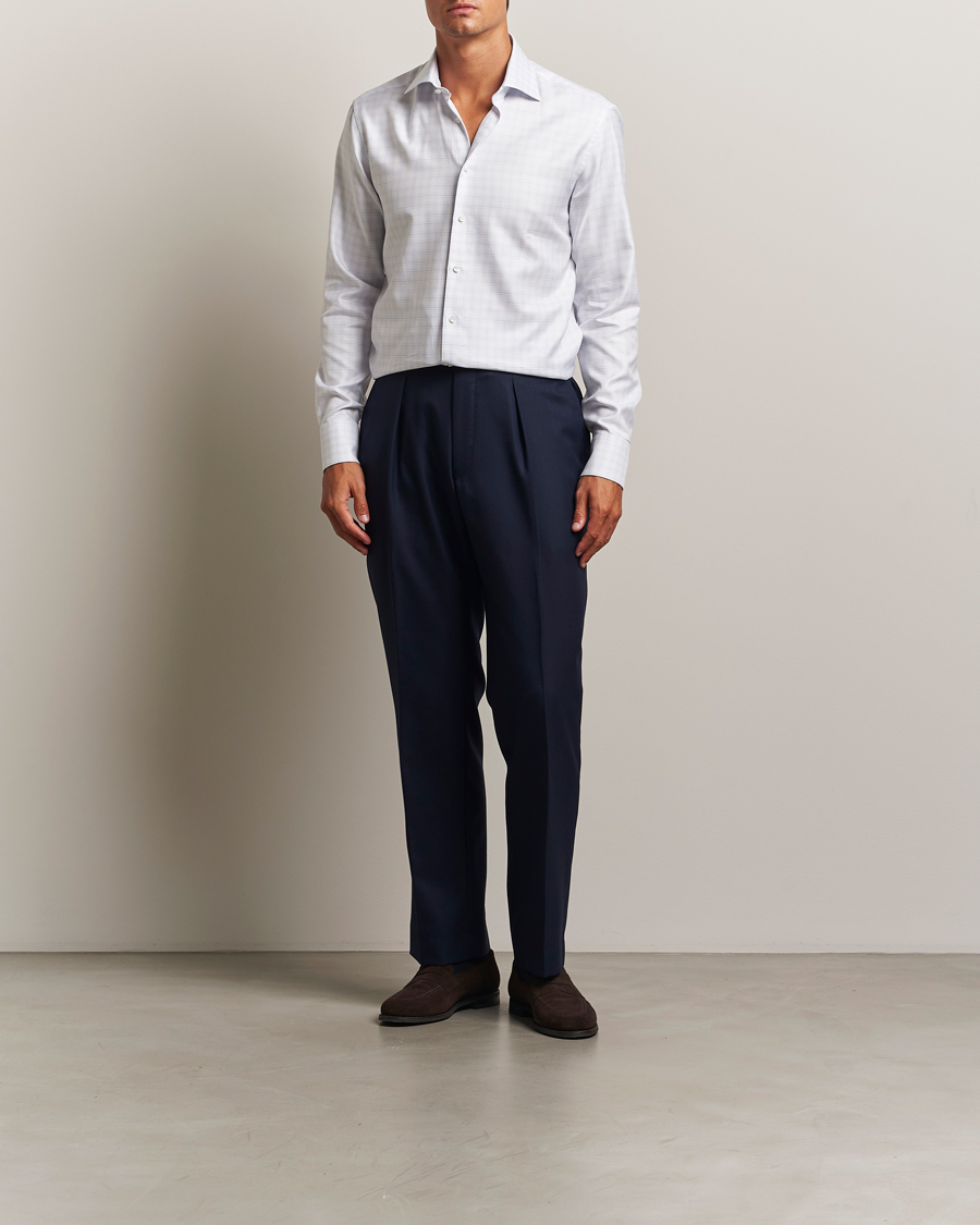 Herre | Skjorter | Stenströms | Regular Fit Structure Cut Away Shirt White