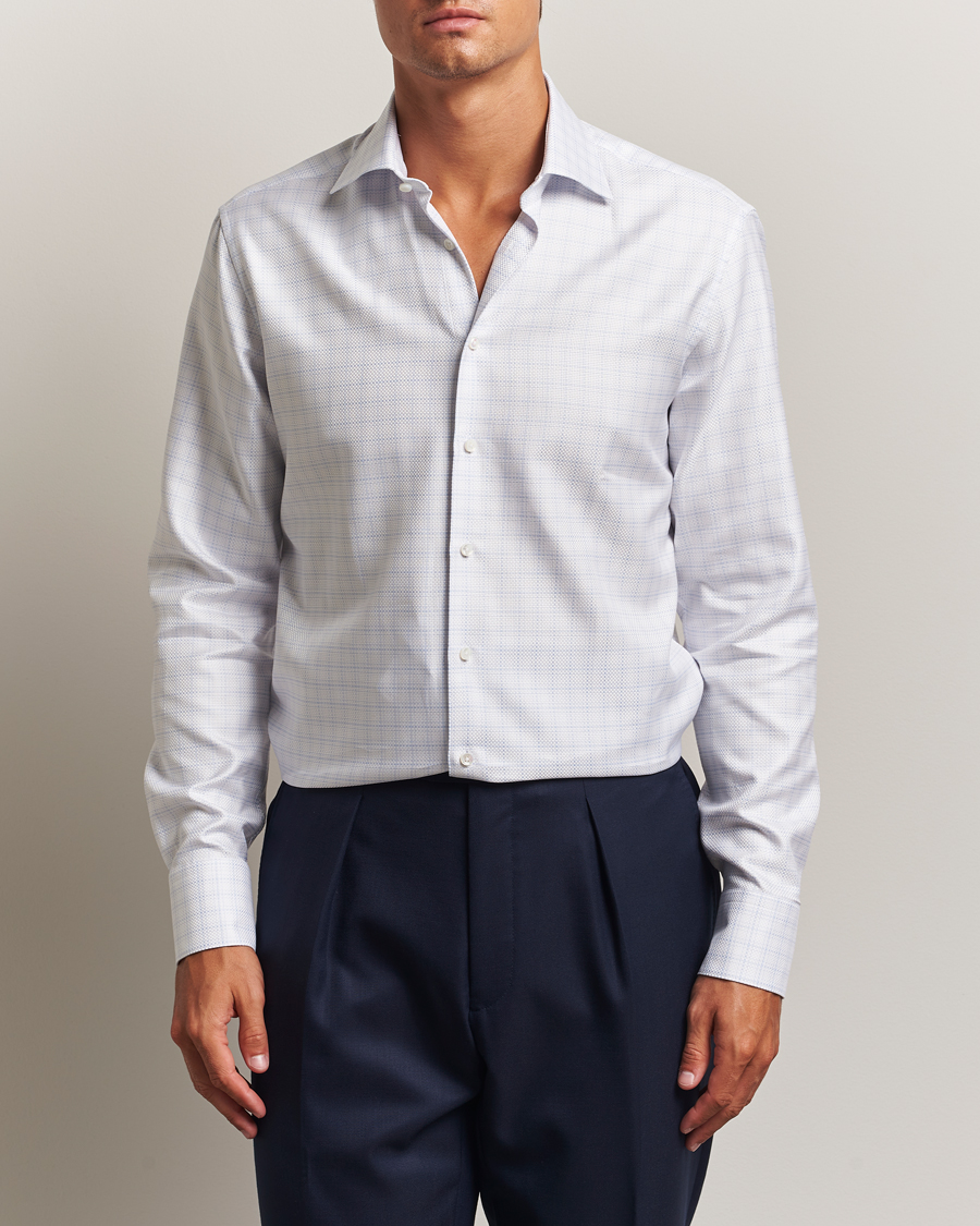 Herre | Skjorter | Stenströms | Regular Fit Structure Cut Away Shirt White