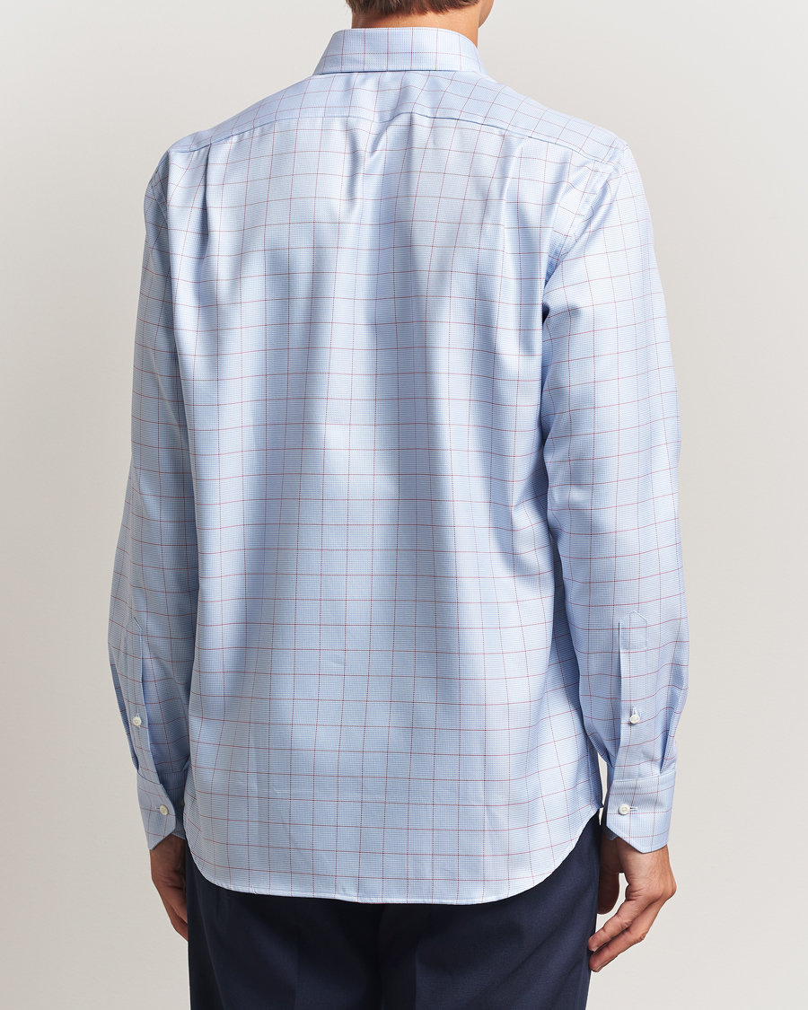 Herre | Skjorter | Stenströms | Regular Fit Overcheck Cut Away Shirt Blue