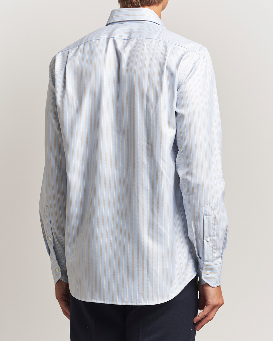 Herre | Skjorter | Stenströms | Regular Fit Twill Stripe Cut Away Shirt Blue