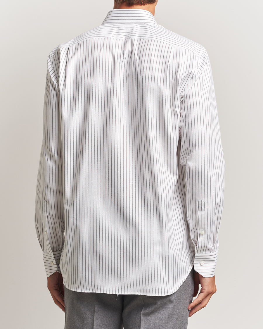 Herre | Skjorter | Stenströms | Regular Fit Oxford Stripe Cut Away Shirt White