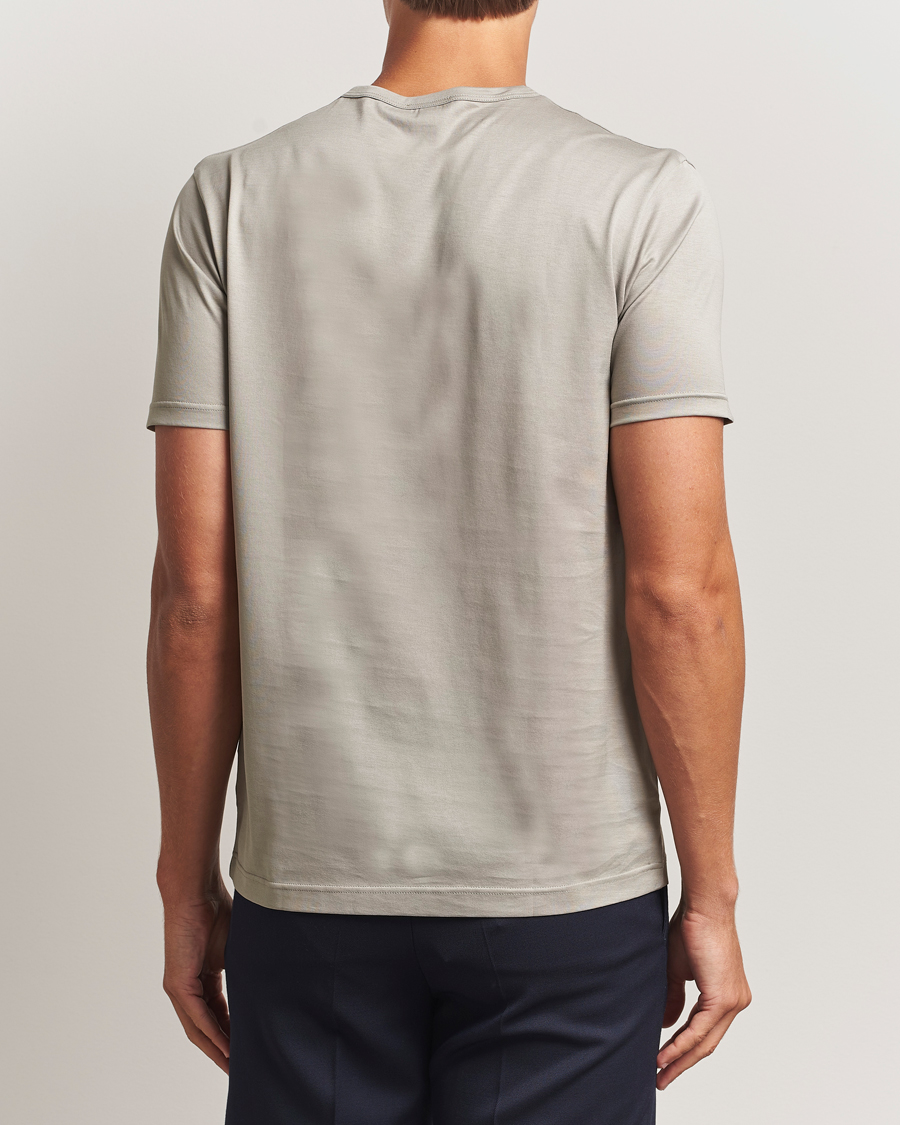 Herre | T-Shirts | Sunspel | Crew Neck Q82 Cotton T-Shirt Fog