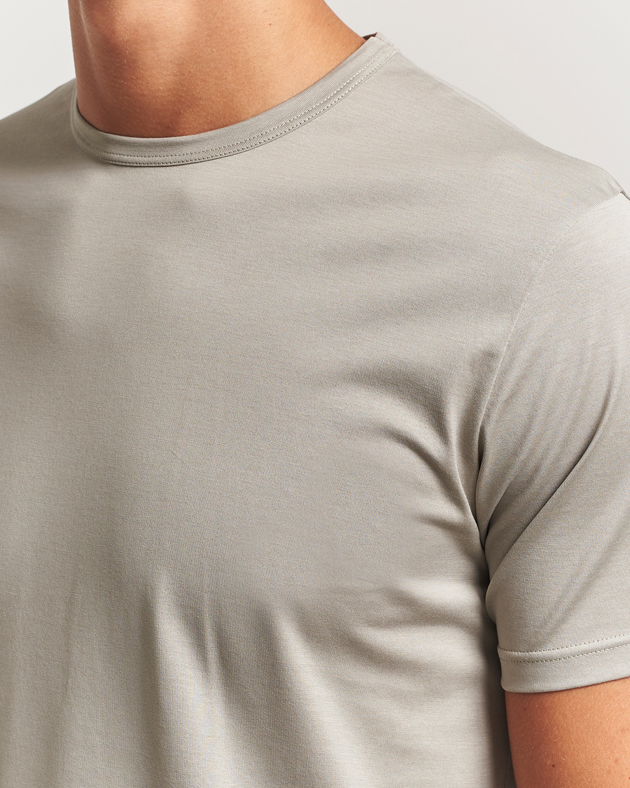 Herre | T-Shirts | Sunspel | Crew Neck Q82 Cotton T-Shirt Fog