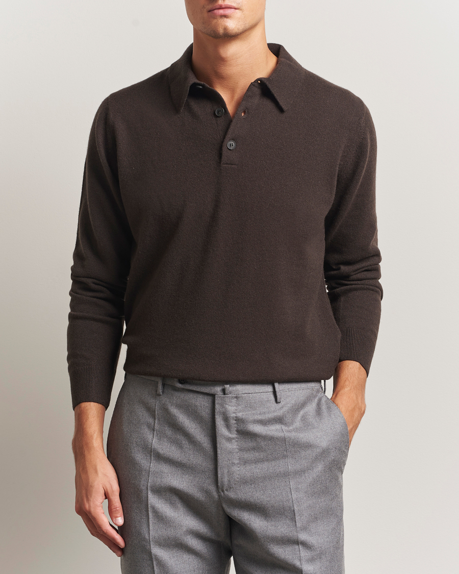 Herre | Gensere | Sunspel | Cashmere Polo Truffle