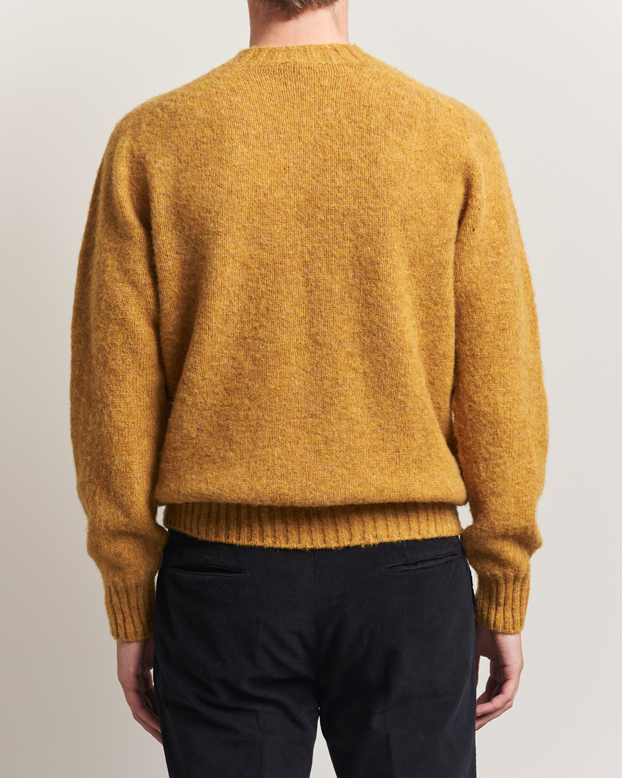 Herre | Gensere | Sunspel | Brushed Shetland Crew Neck Saffron