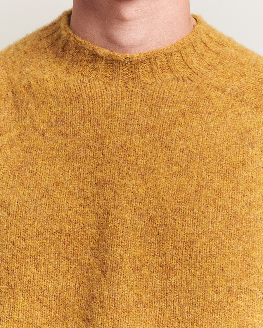 Herre | Gensere | Sunspel | Brushed Shetland Crew Neck Saffron