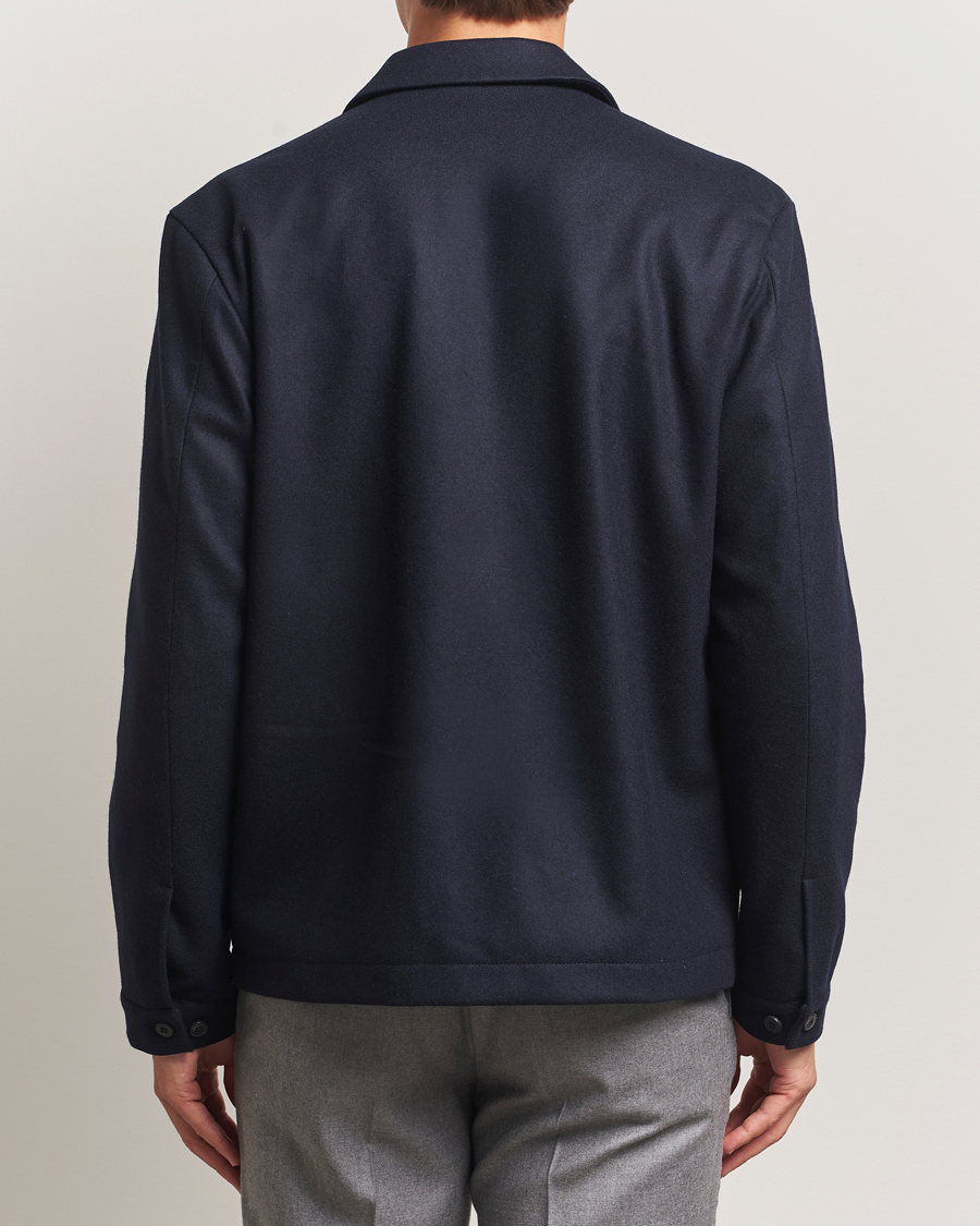 Herre | Jakker | Sunspel | Boiled Wool Jersey Jacket Navy