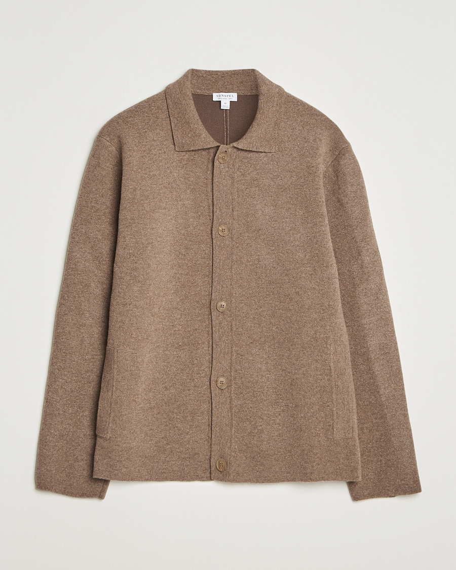 Herre | Gensere | Sunspel | Doubleface Wool Jacket Mink