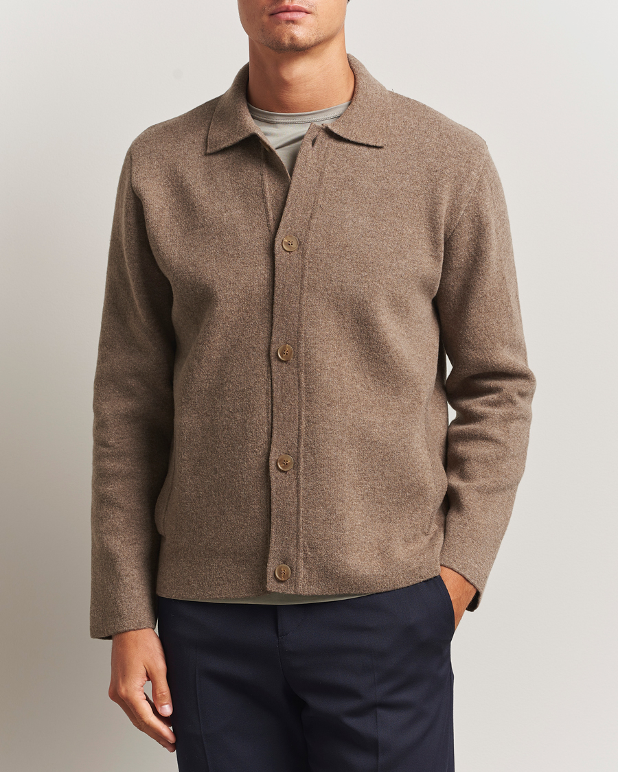 Herre | Gensere | Sunspel | Doubleface Wool Jacket Mink