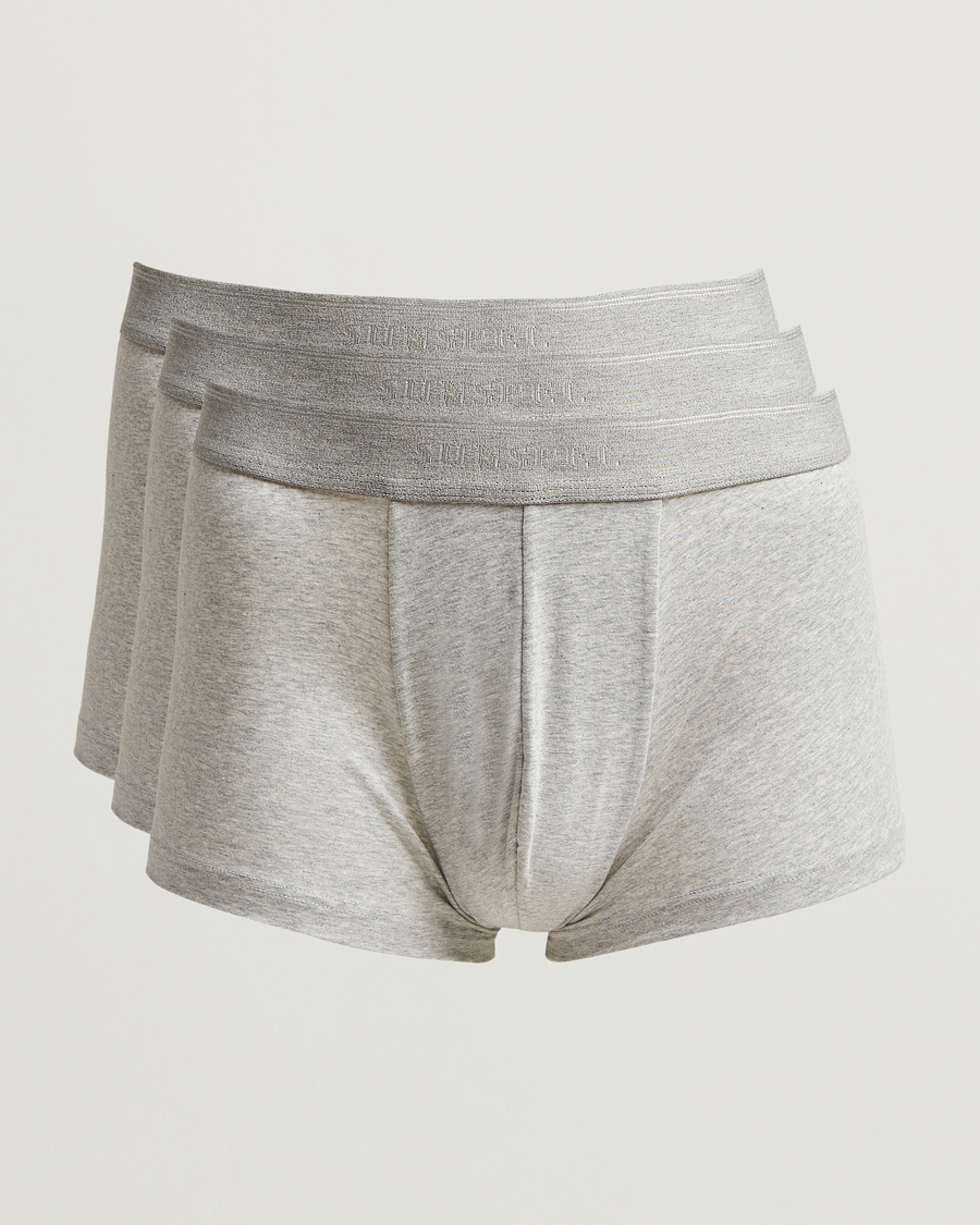 Herre | Undertøy | Sunspel | 3-Pack Cotton Stretch Trunk Grey
