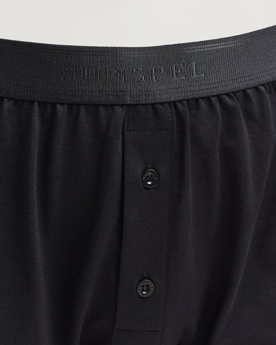 Herre | Undertøy | Sunspel | Superfine Two Button Cotton Black
