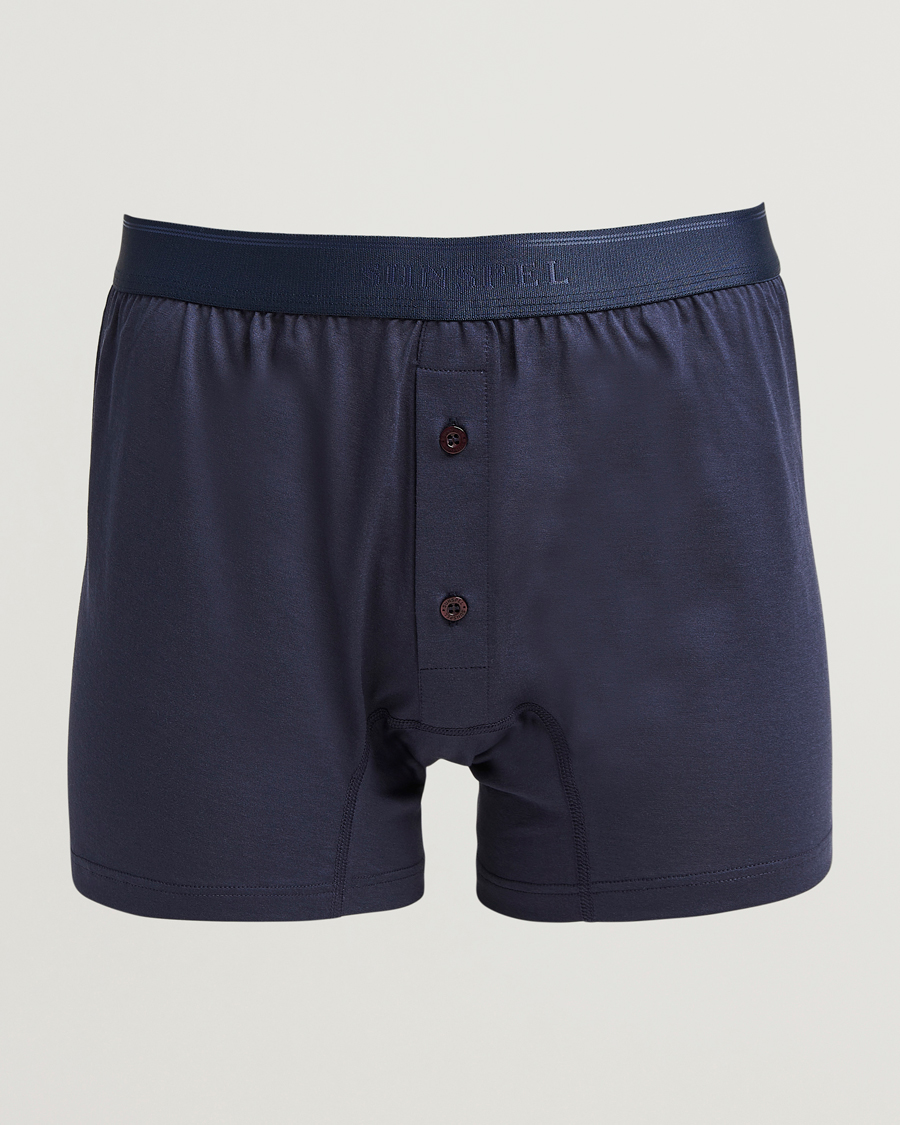 Herre | Undertøy | Sunspel | Superfine Two Button Cotton Navy