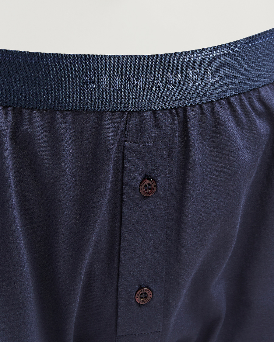 Herre | Undertøy | Sunspel | Superfine Two Button Cotton Navy