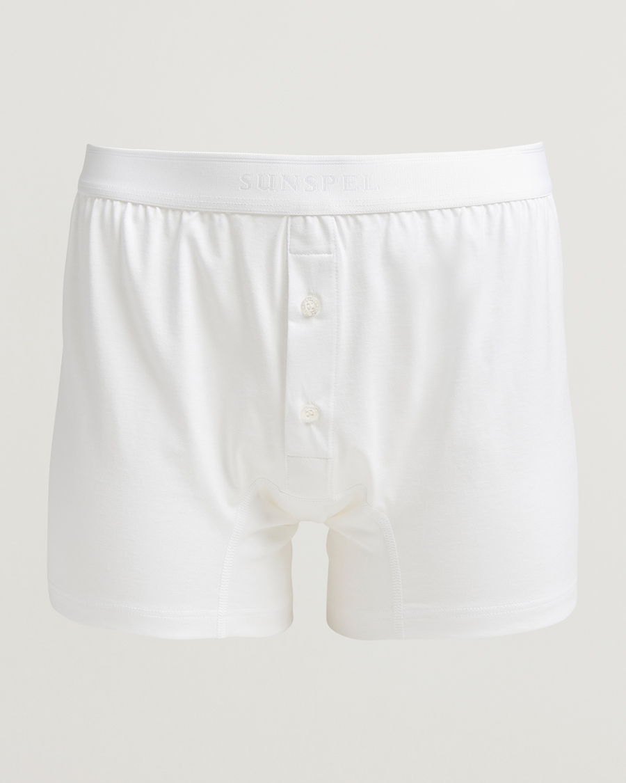 Herre | Undertøy | Sunspel | Superfine Two Button Cotton White